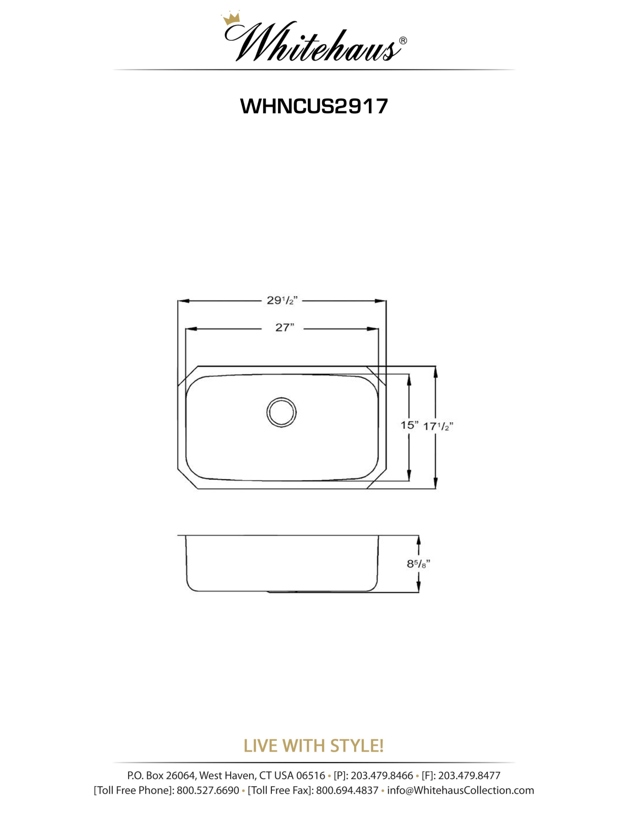 Whitehaus Collection WHC2385 Specifications - ManualMachine.com
