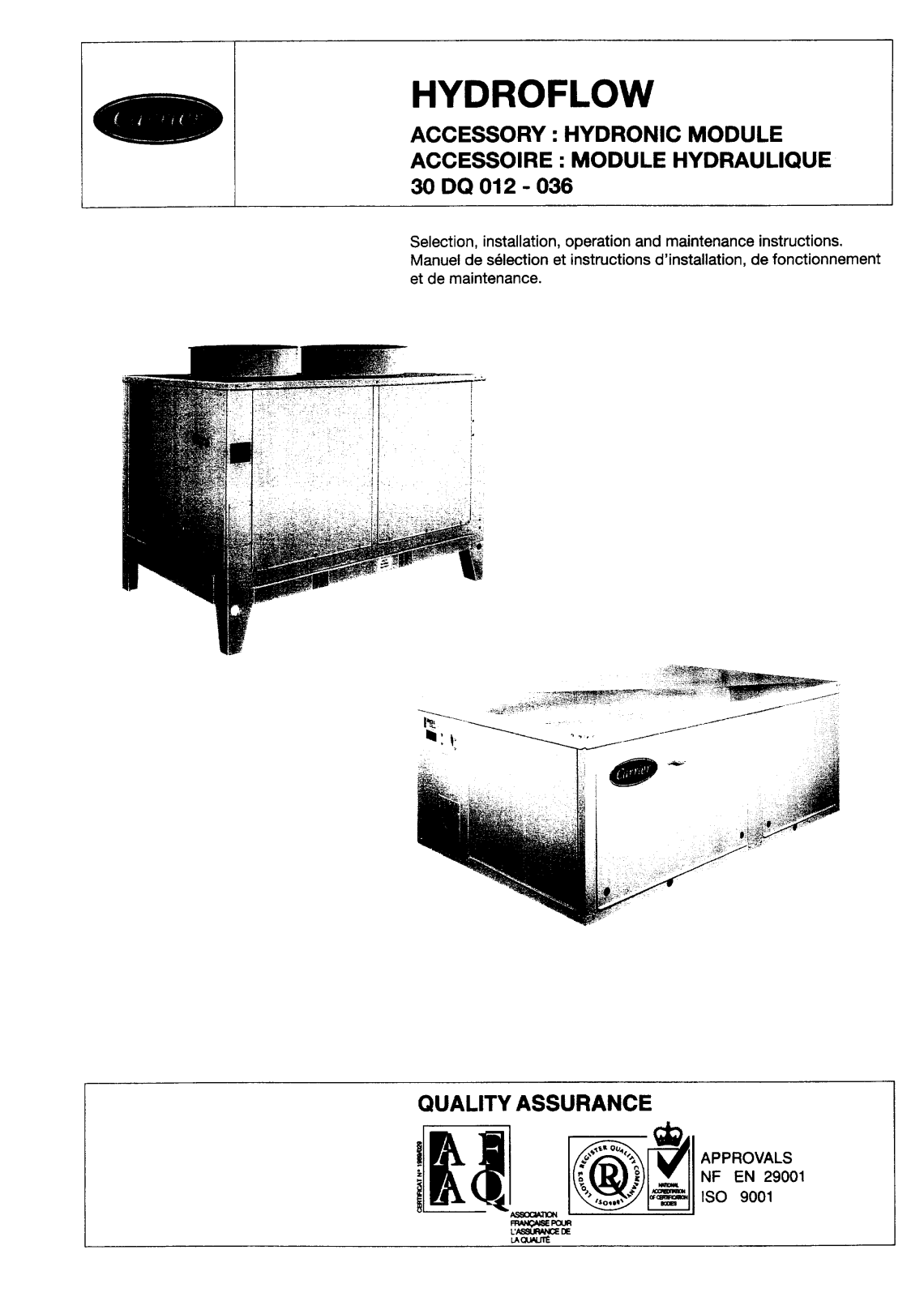 Carrier 30DQ012-036AUT User Manual