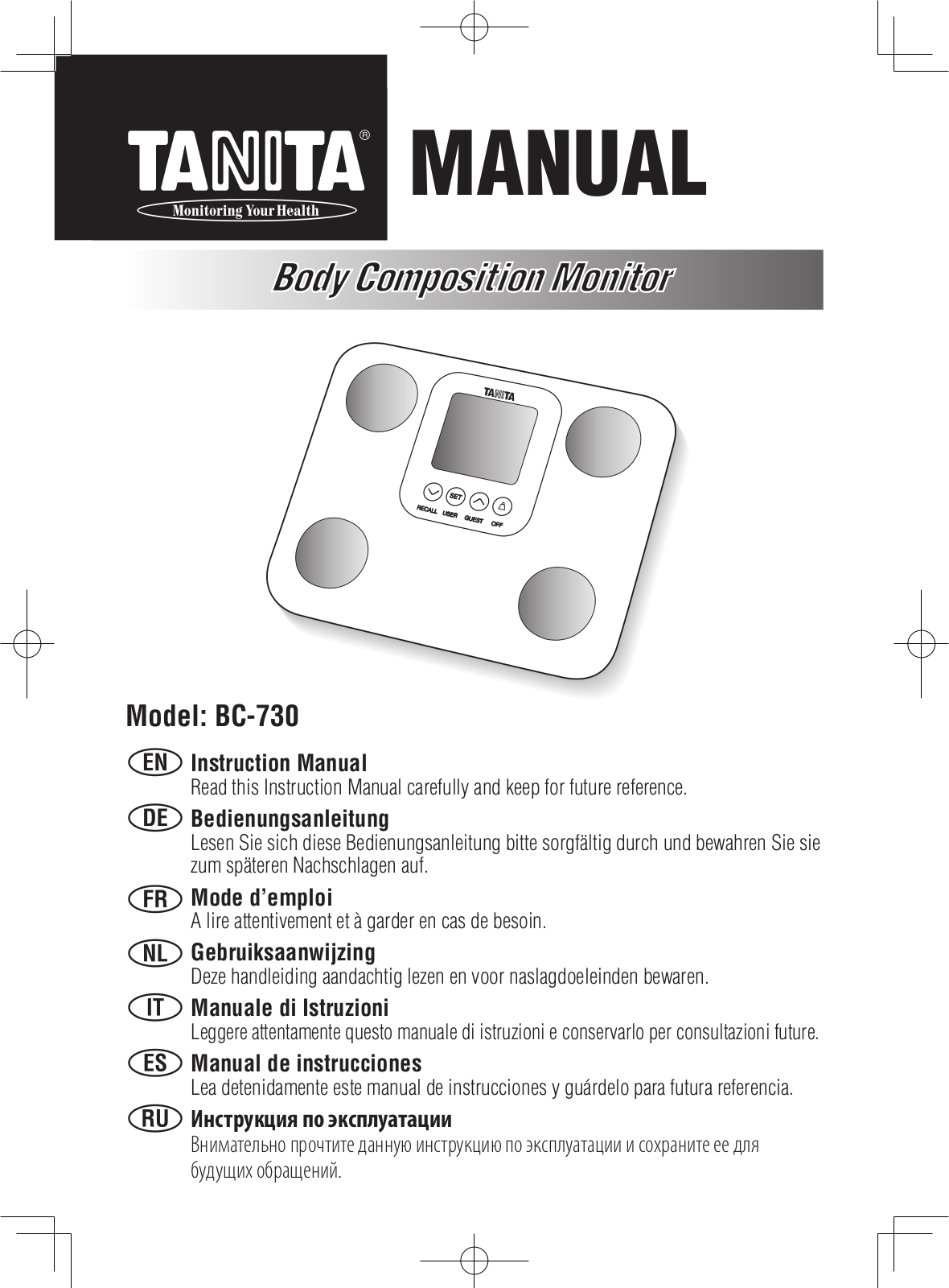 Tanita BC-541N User Manual