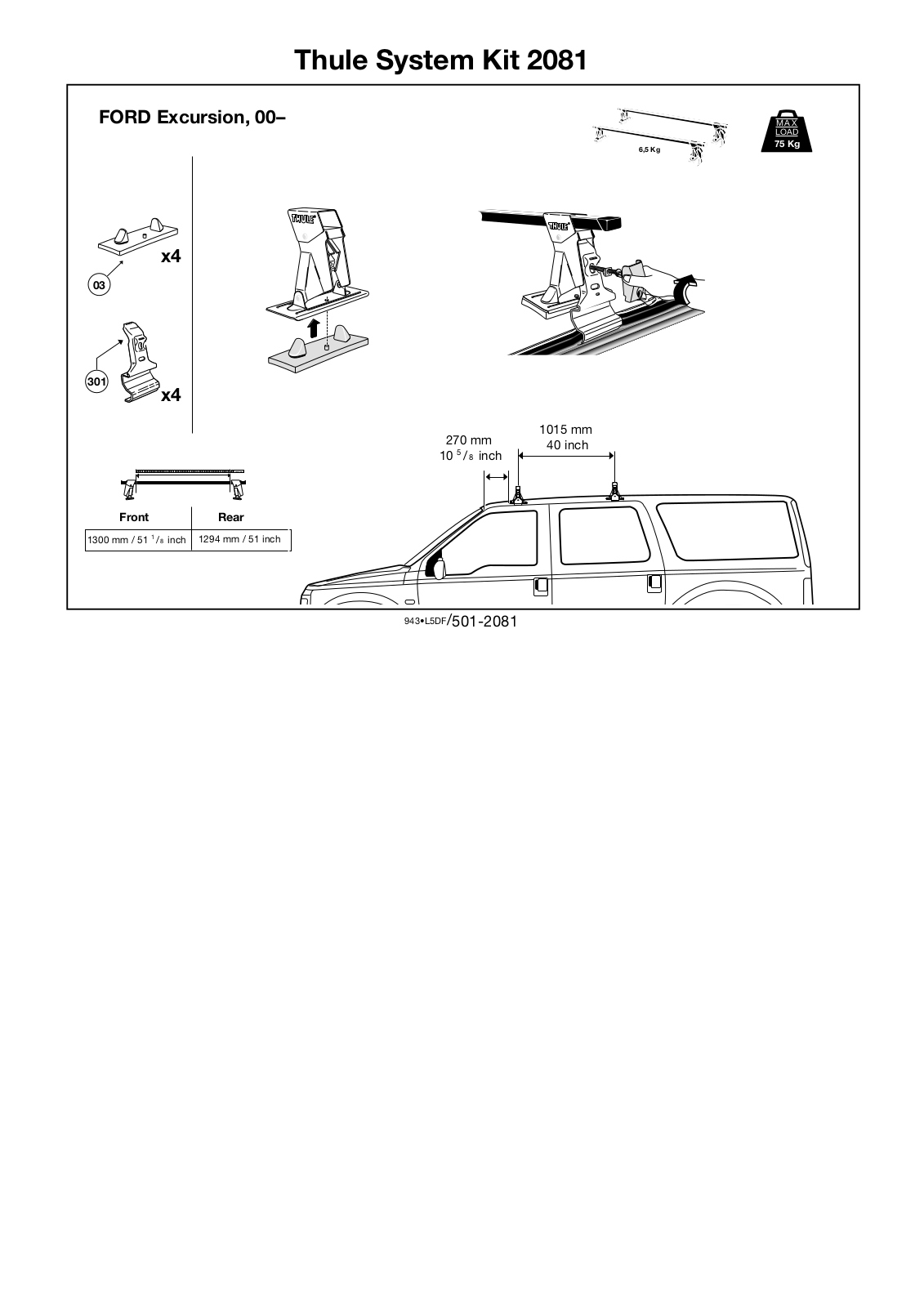 Thule 2081 User Manual