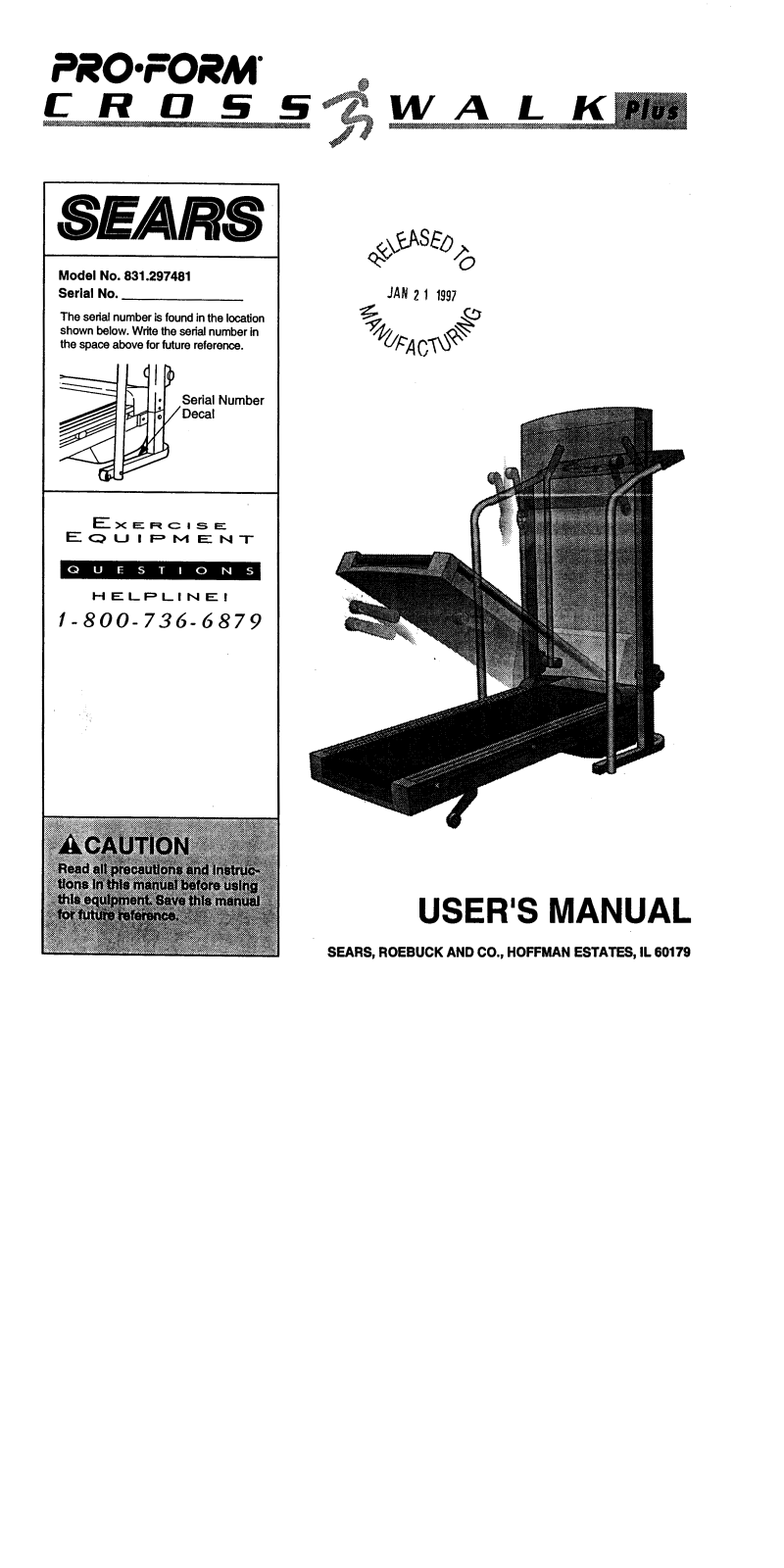 Proform 831.297481 User Manual