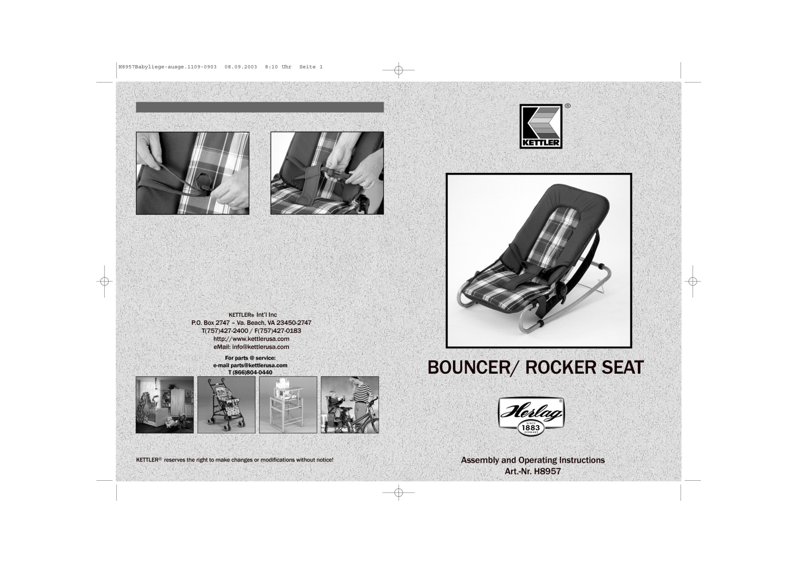 Kettler BOUNCER, ROCKER SEAT User Manual