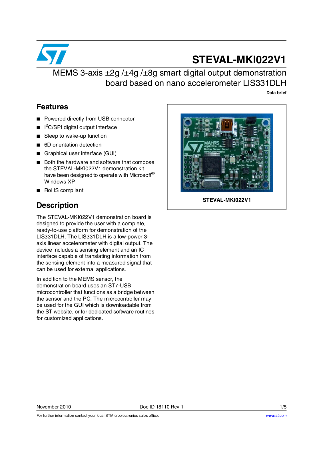 ST MKI022V1 User Manual