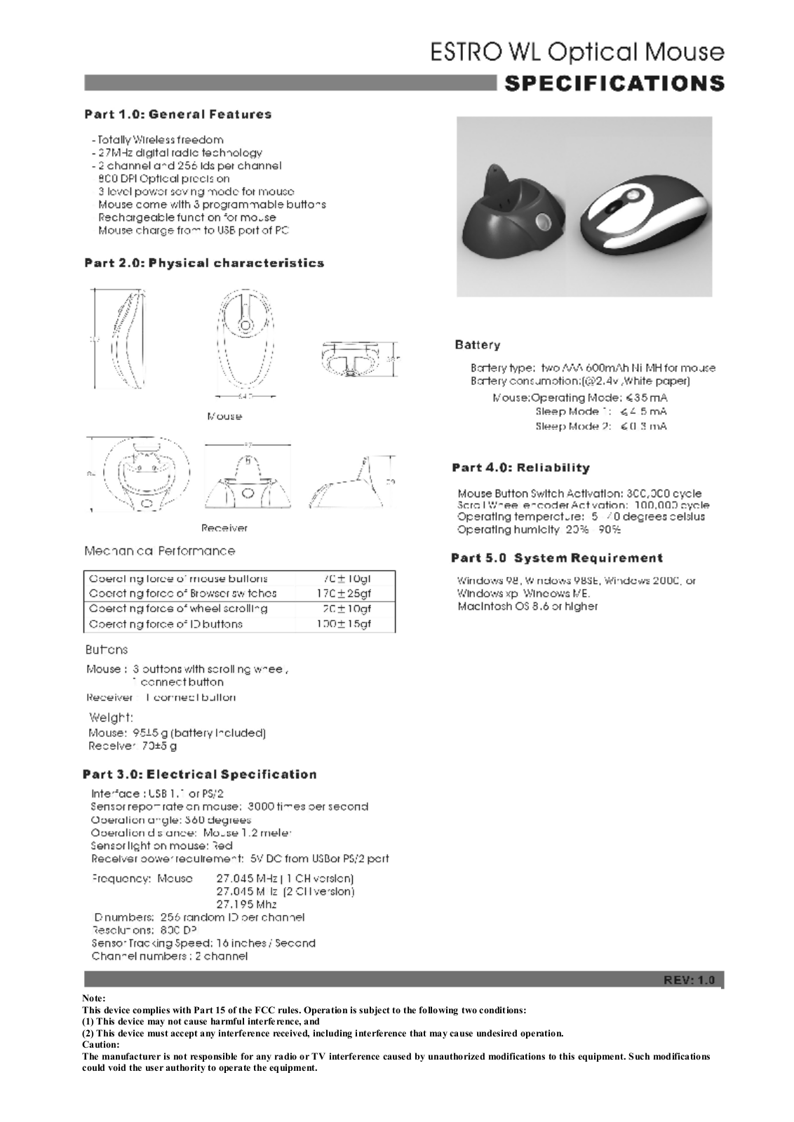 NORTEK ESTROWL Users Manual