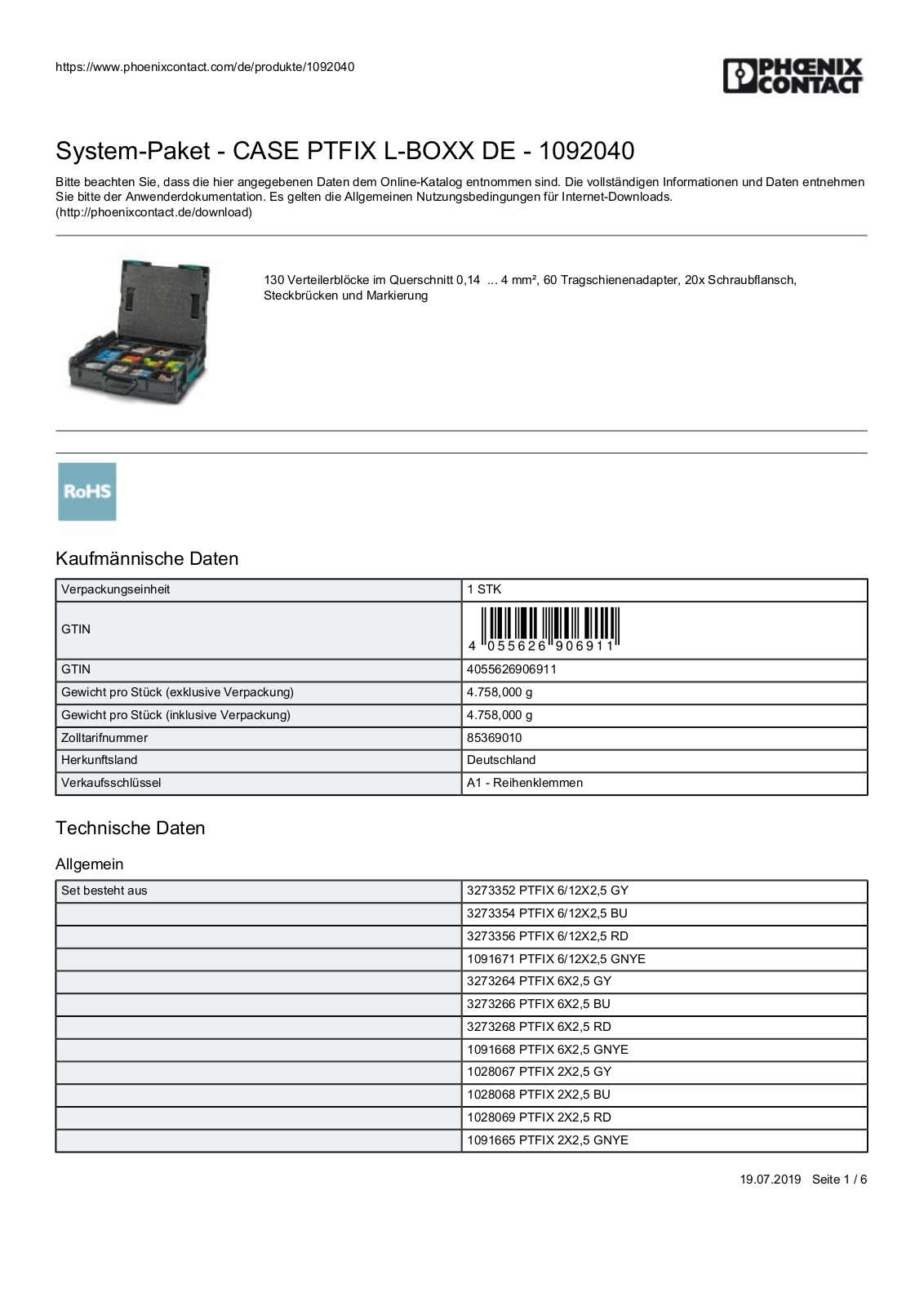 PHOENIX-CONTACT PTFIX L-BOXX 01 Datasheet - ManualMachine.com
