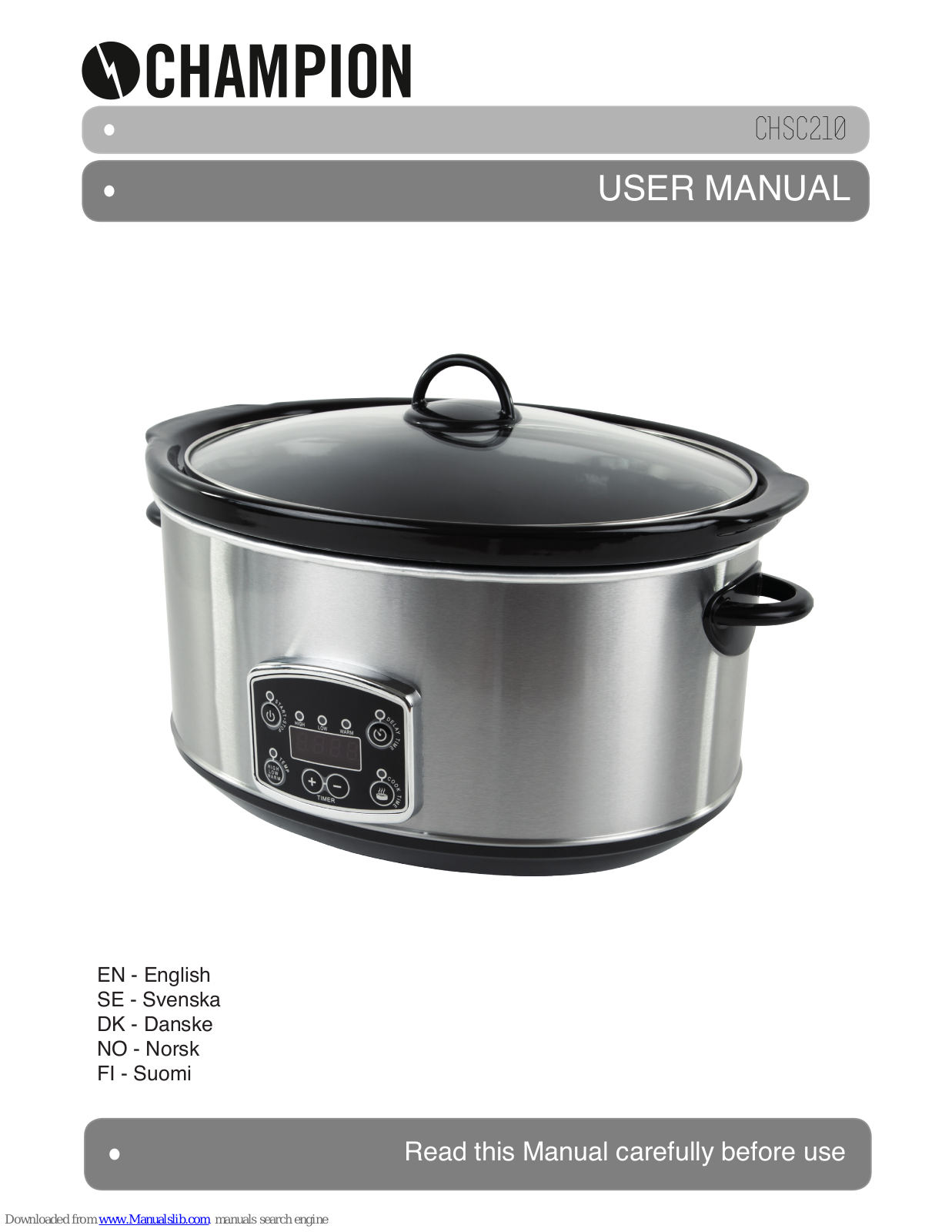 Champion CHSC210 User Manual