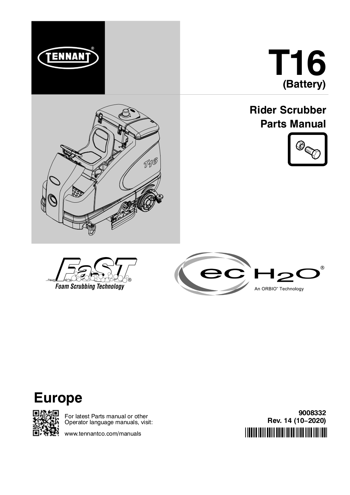 TENNANT T16 User manual