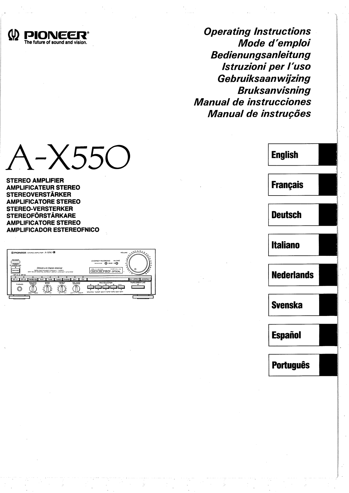 Pioneer A-X550 User Manual