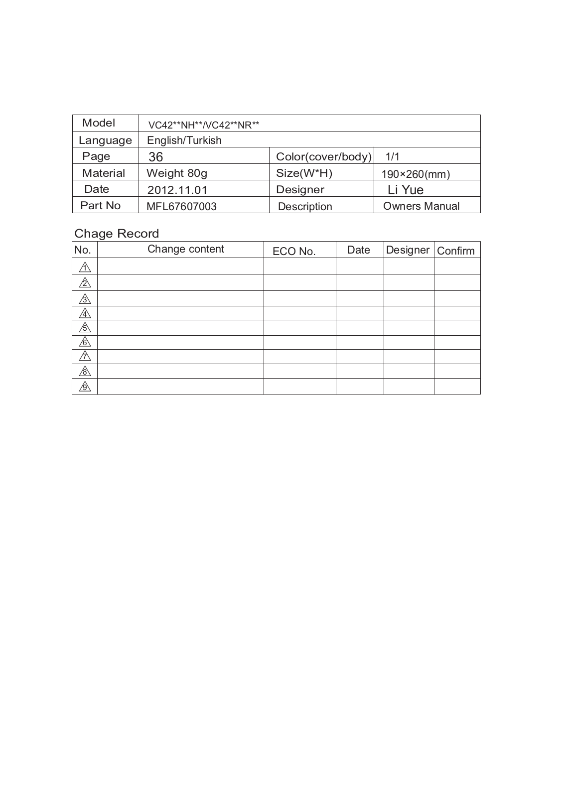 LG VC4220NHTT User guide