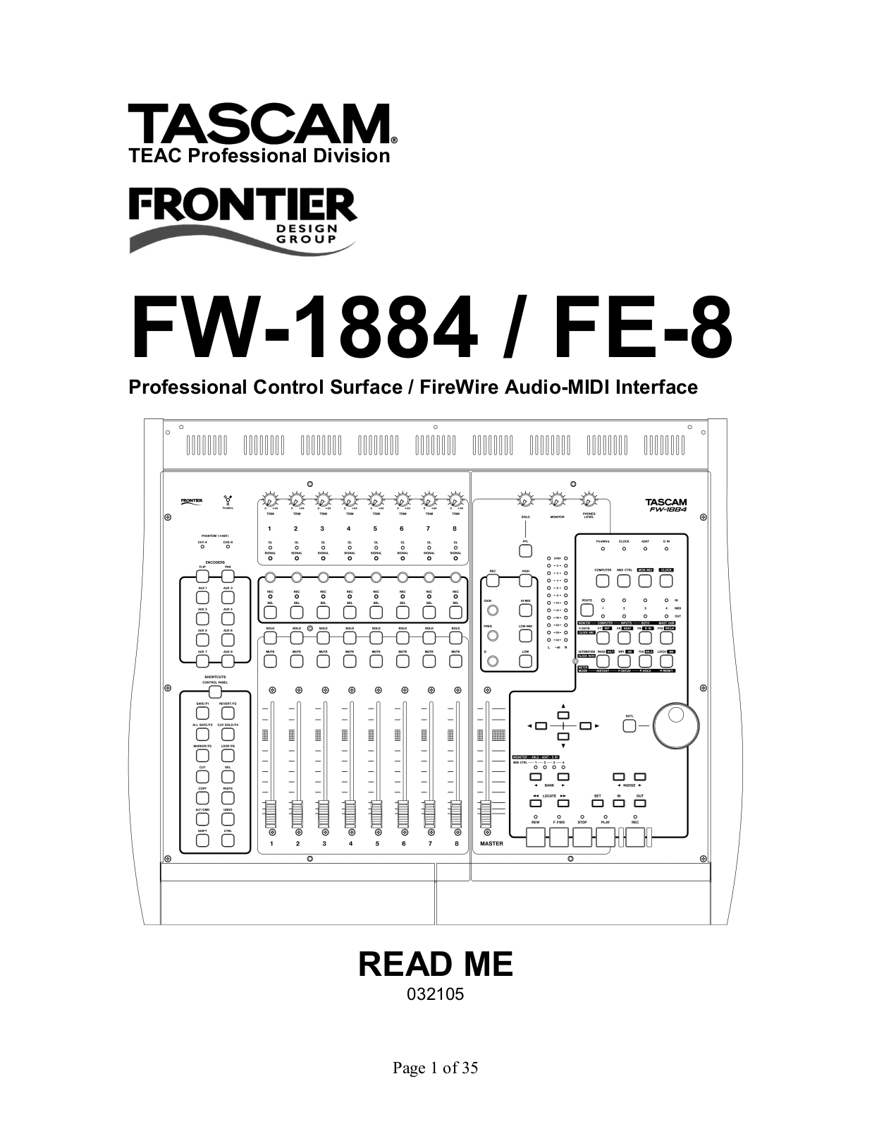 Tascam FW-1884 User Manual