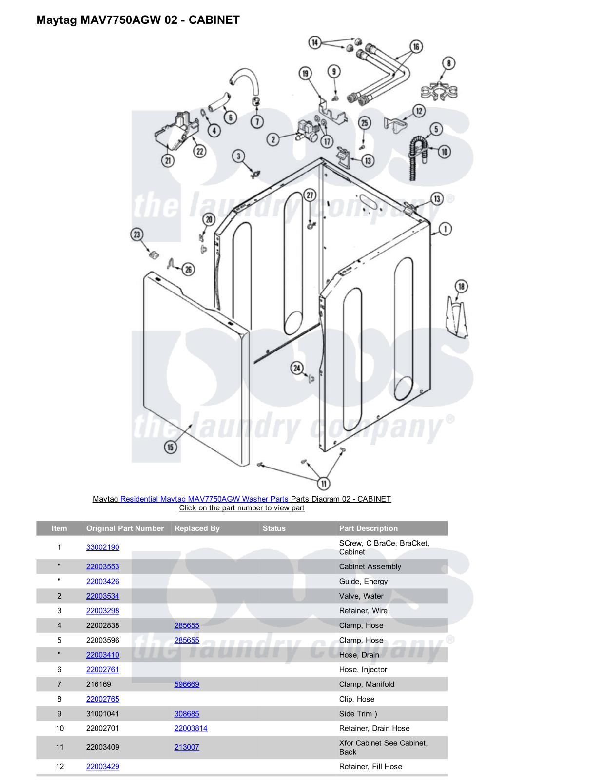 Maytag MAV7750AGW Parts Diagram