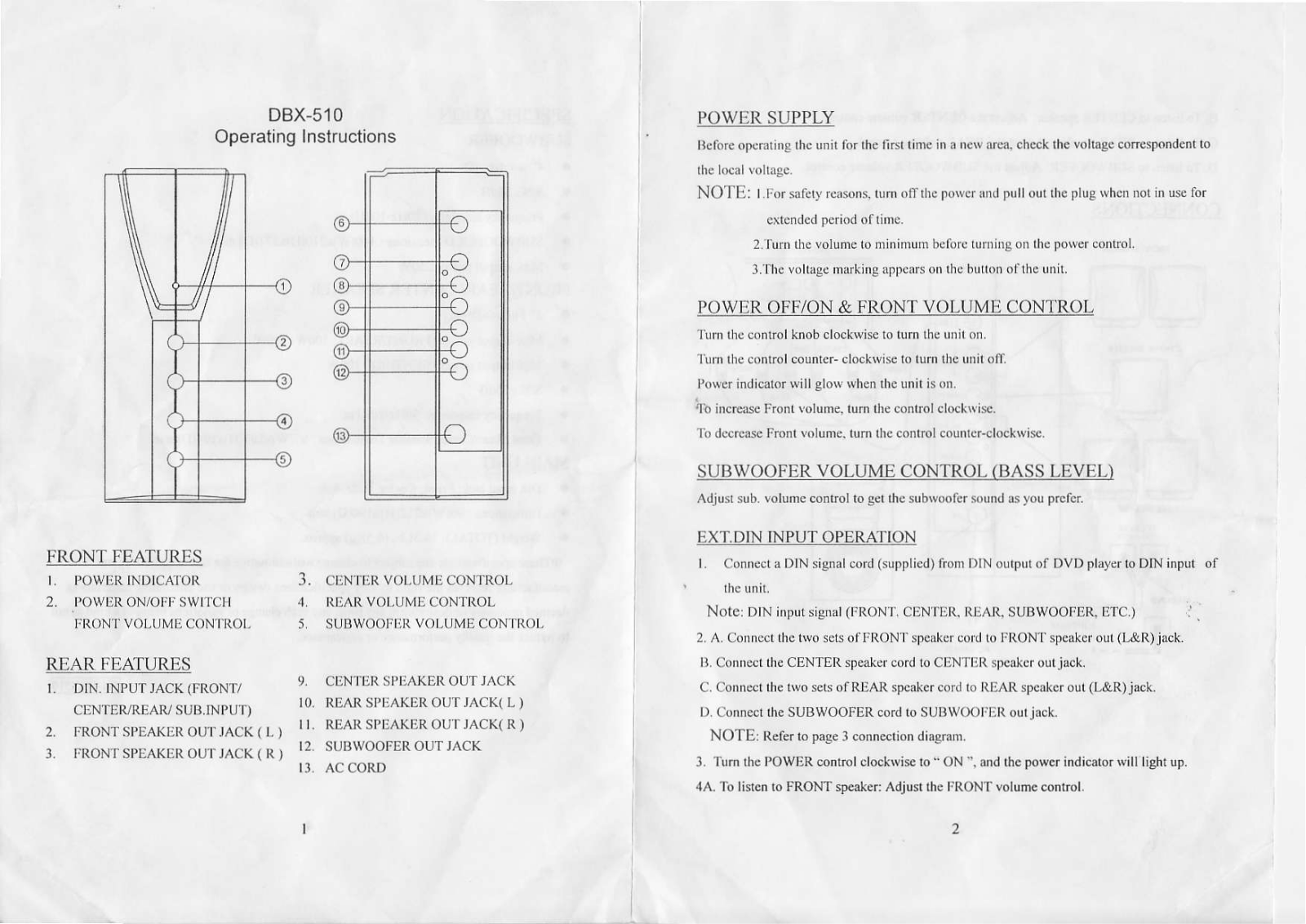 Lasonic DBX-510 User Manual