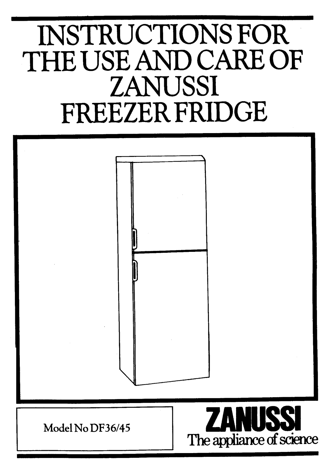 Zanussi DF 36 45 User Manual