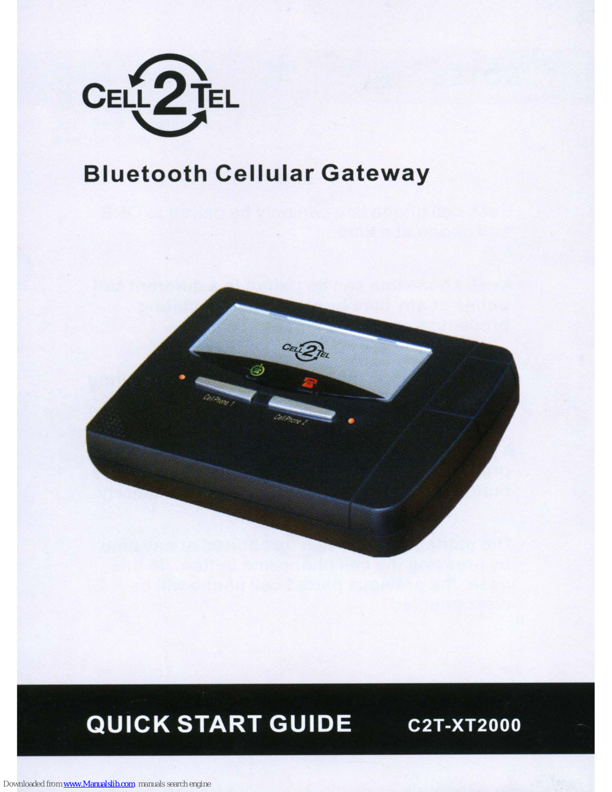 Cell2Tel C2T-XT2000 Quick Start Manual - ManualMachine.com