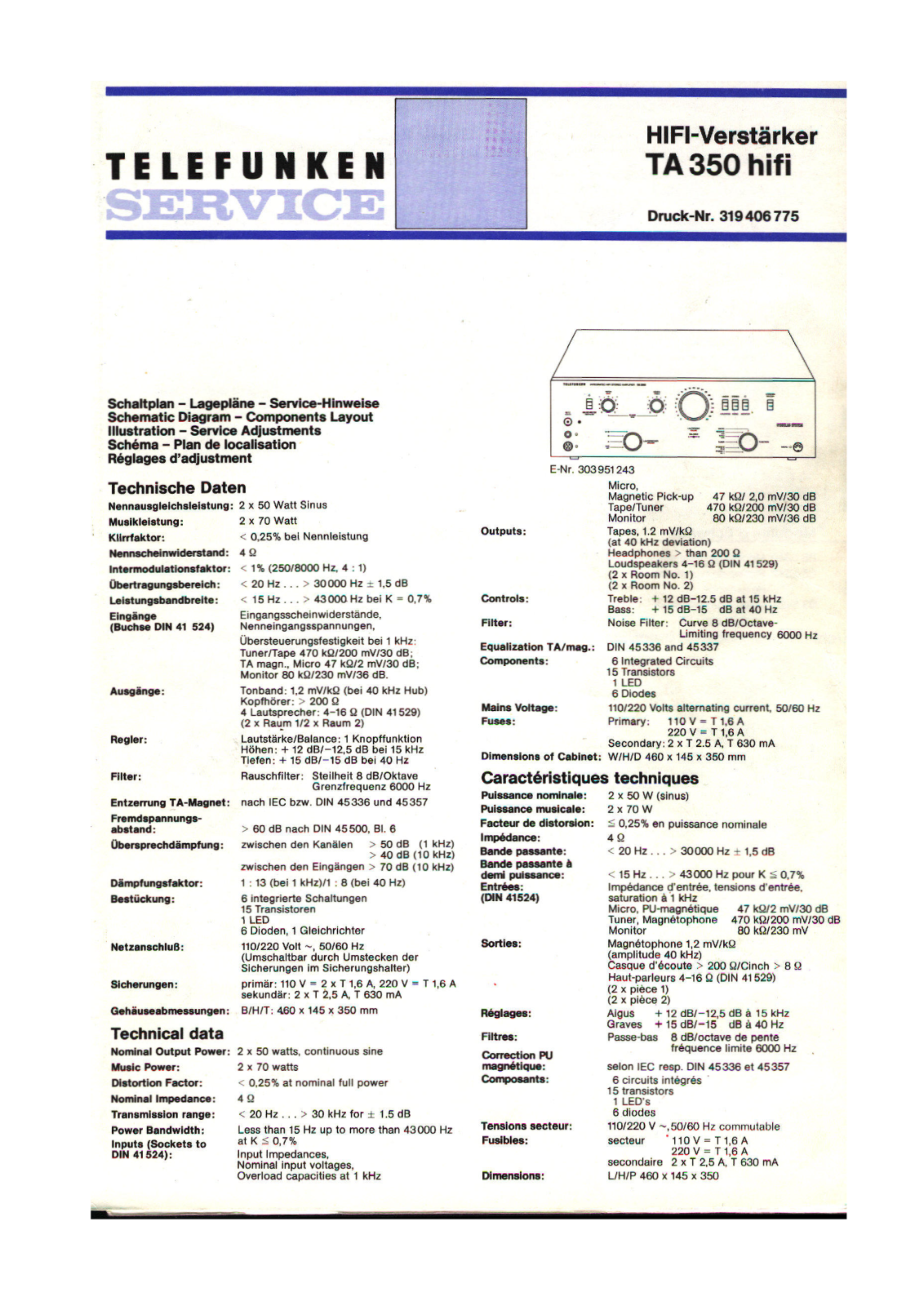 Telefunken TA-350 Service Manual