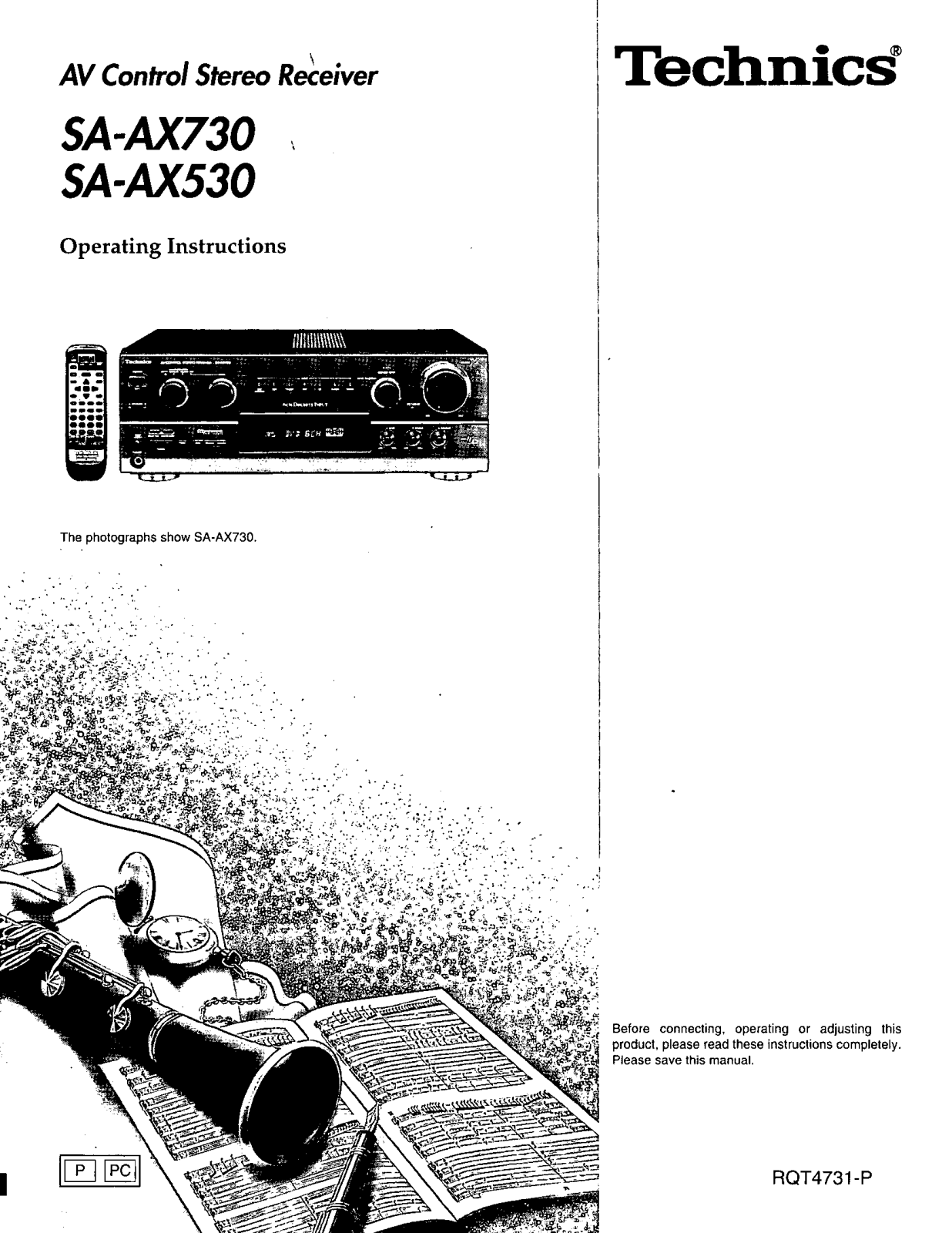 Panasonic sa-ax730 Operation Manual