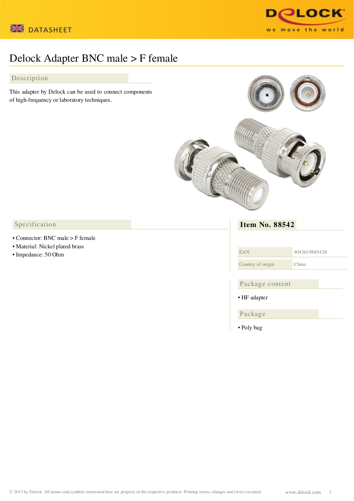 DeLOCK 88542 User Manual