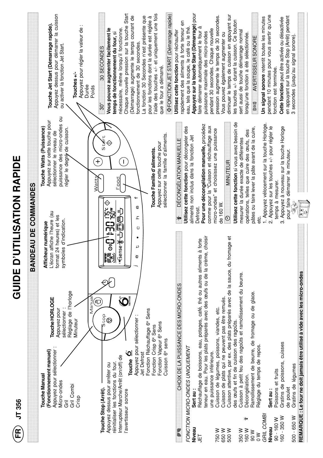 Whirlpool JT 355/Alu, JT 356 alu, JT 356 black Quick reference guide