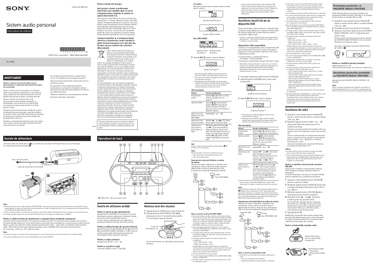 Sony ZS-PS50 User guide