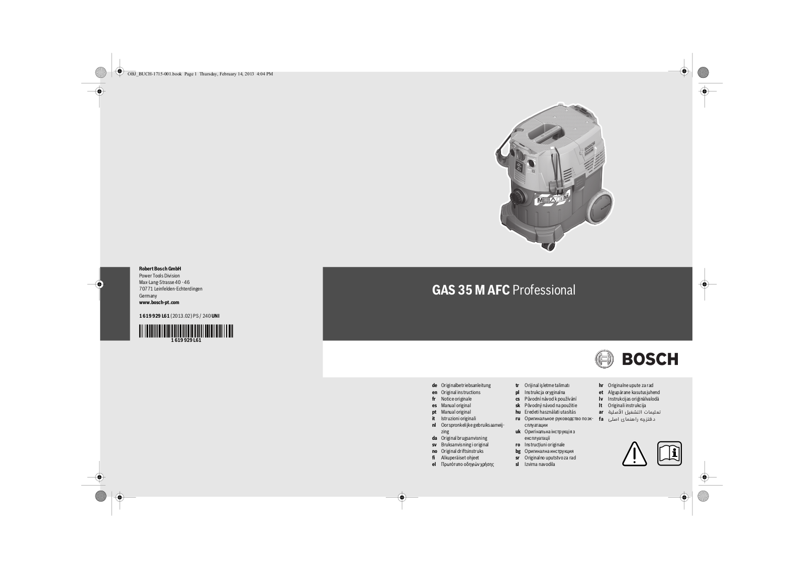 Bosch GAS 35 M AFC Professional User guide