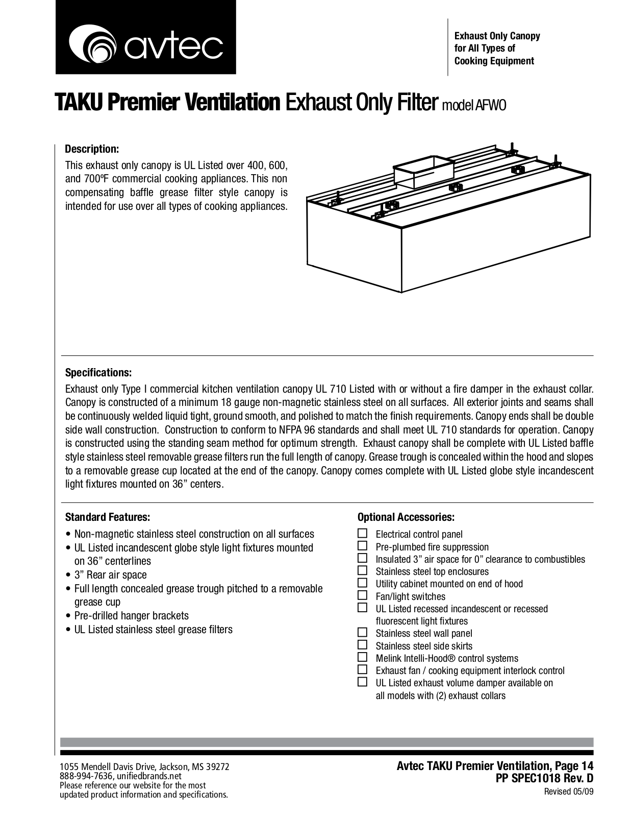 Avtec AFWO User Manual