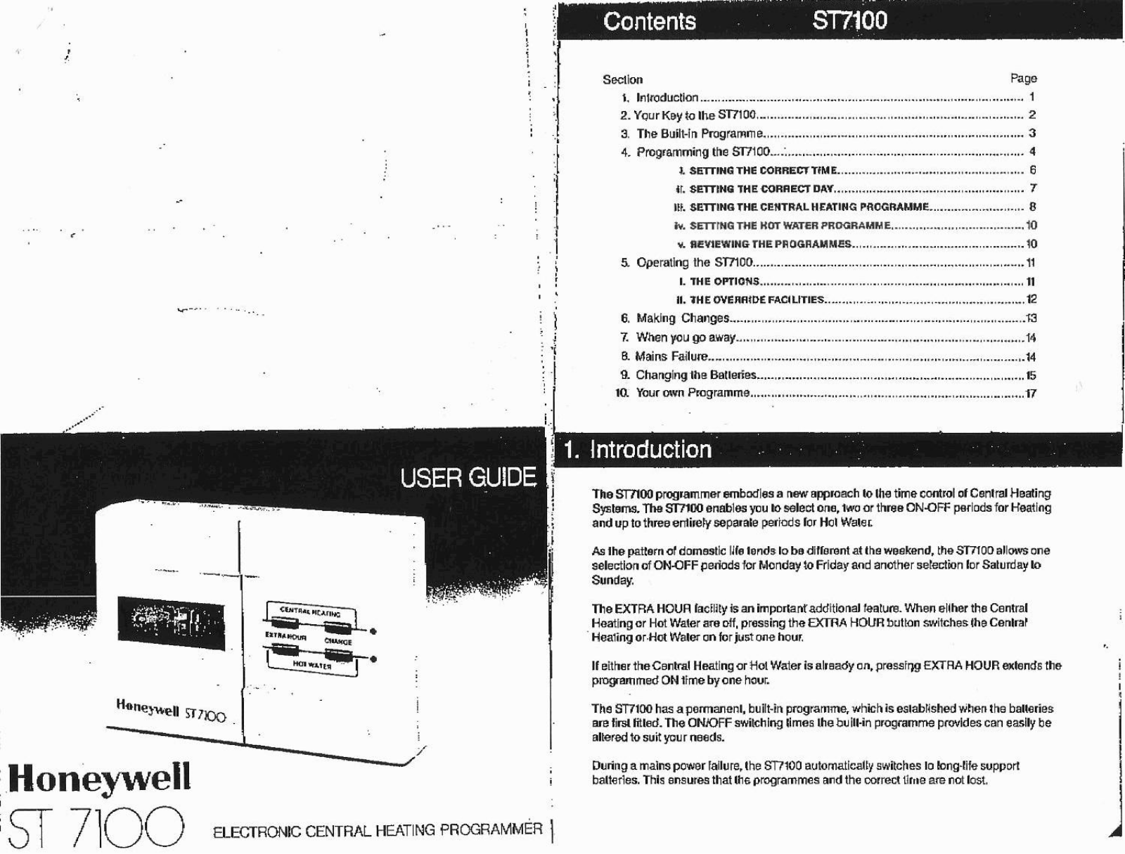 Honeywell ST 7100 User Manual