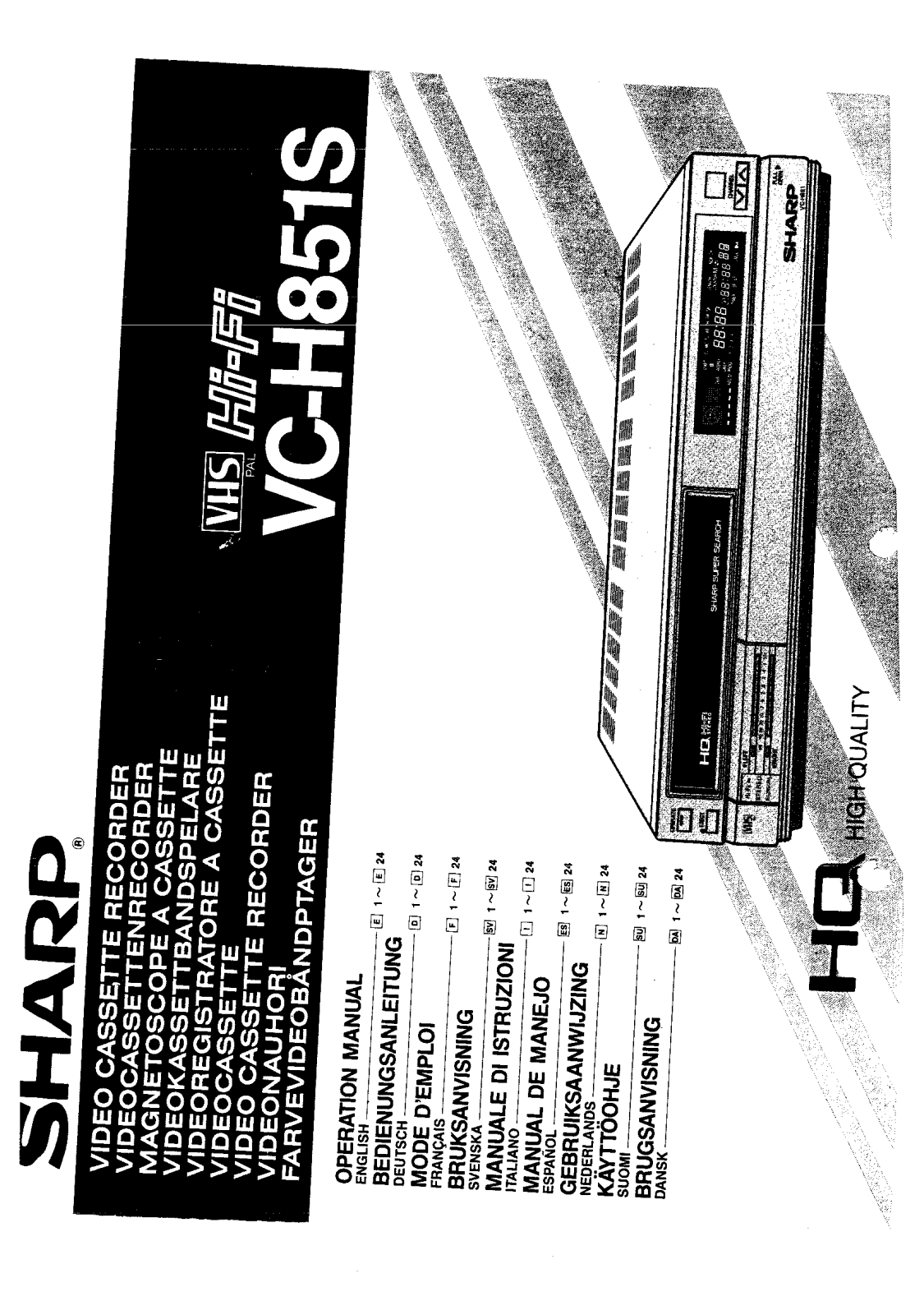 Sharp VC-H851S User Manual