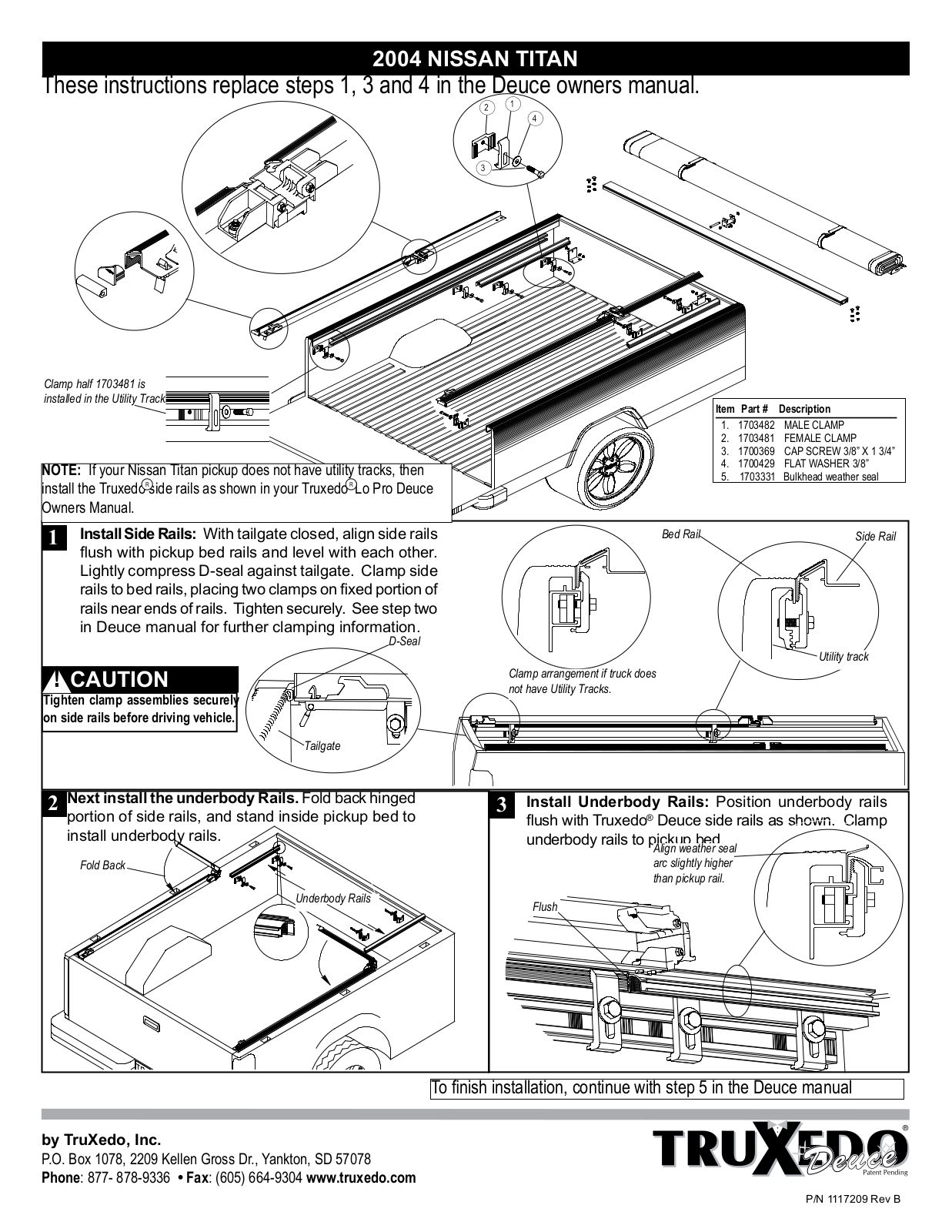 TruXedo Nissan Titan 2005-2009 User Manual