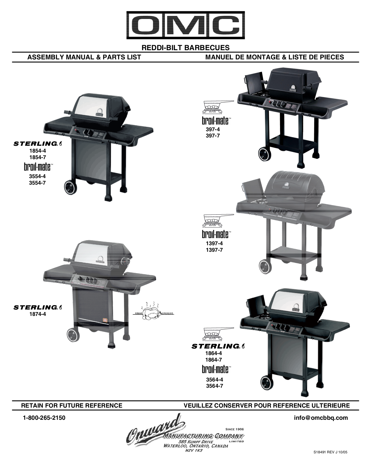 Broil King S18491 REV J 1005 User Manual