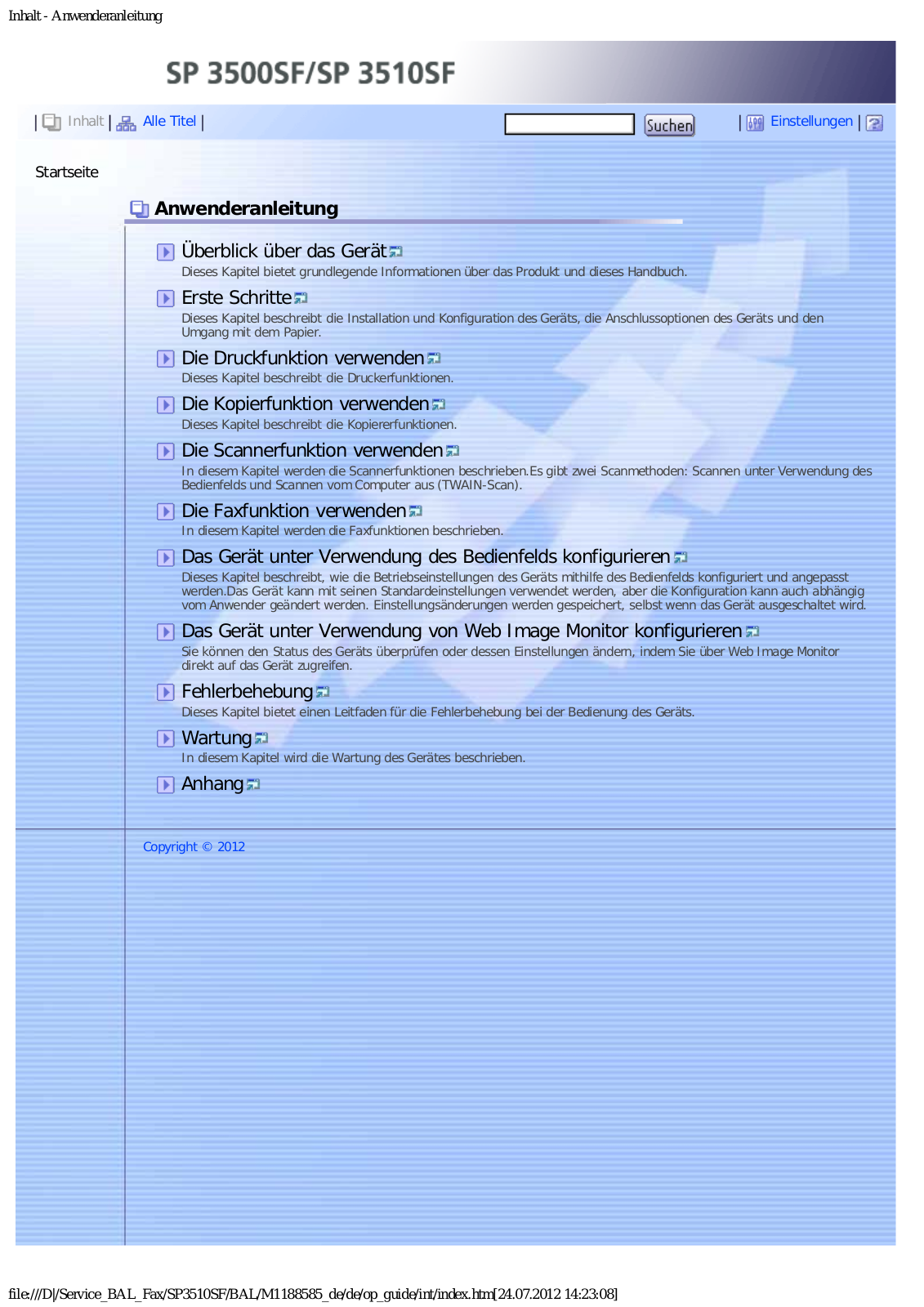 RICOH SP3500SF, SP3510SF User Manual