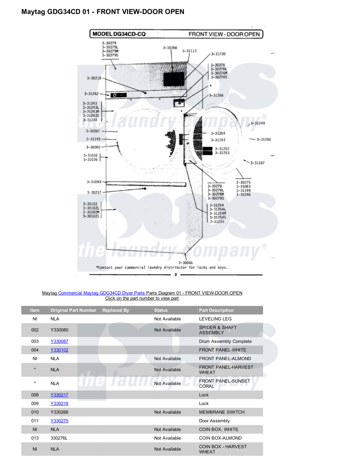 Maytag GDG34CD Parts Diagram