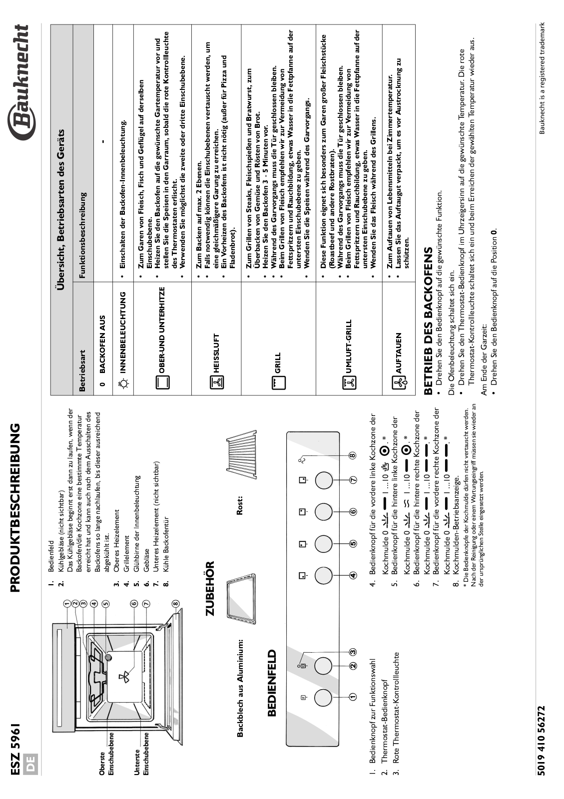 Whirlpool ESZ 5961 WS INSTALLATION