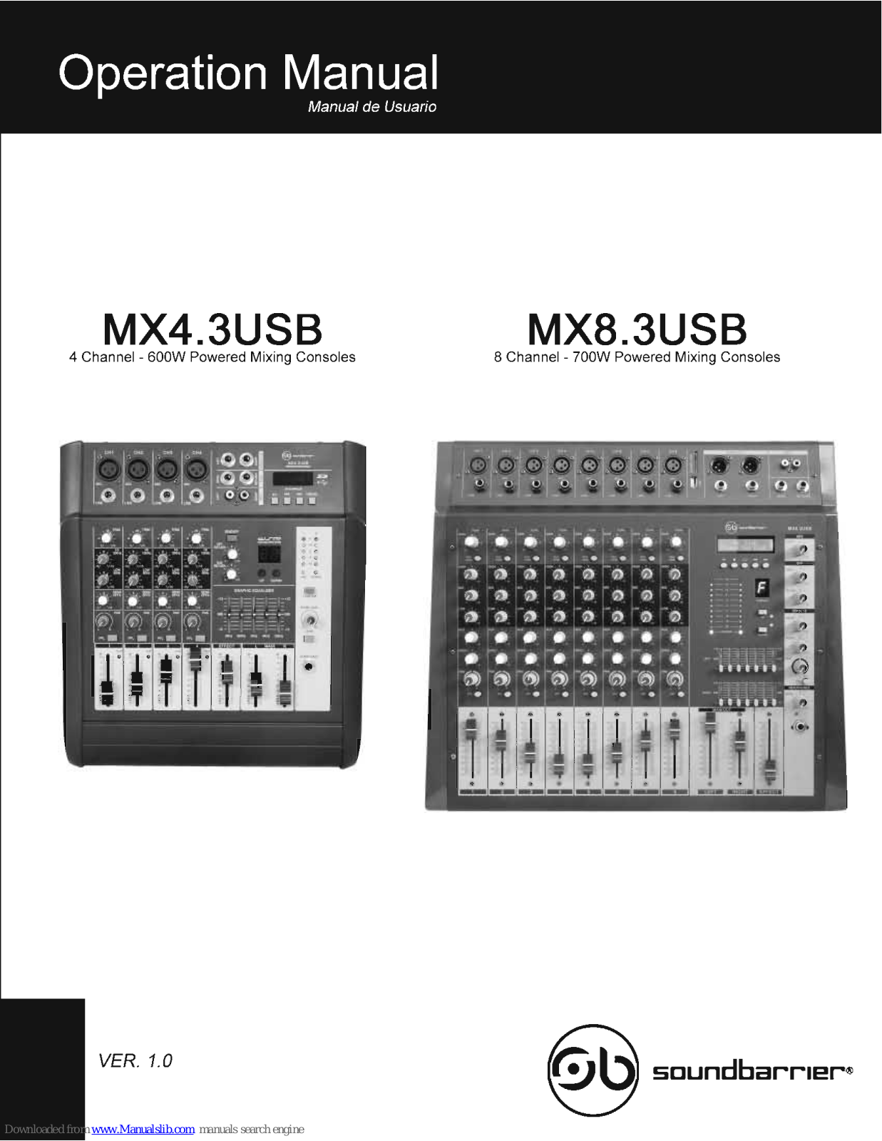 Soundbarrier MX4.3USB, MX8.3USB Operation Manual - ManualMachine.com