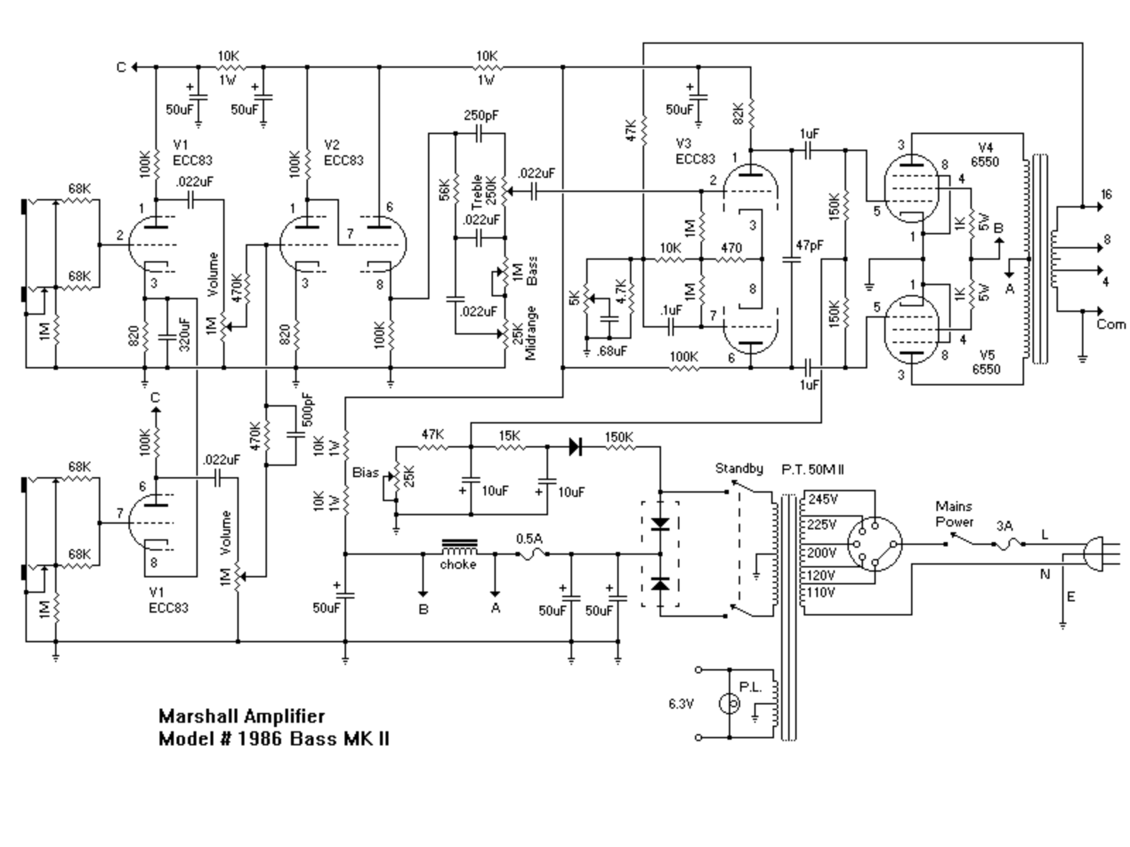 Marshall 1986-Bas-Mk2 Schematic