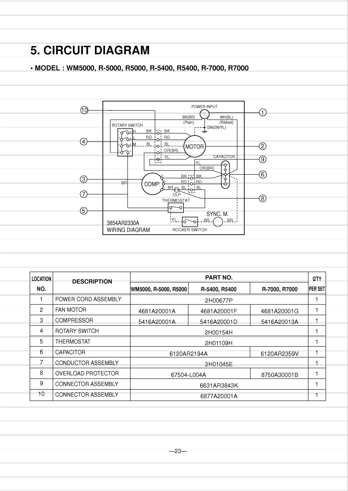 Goldstar R5400 Wiring Diagram