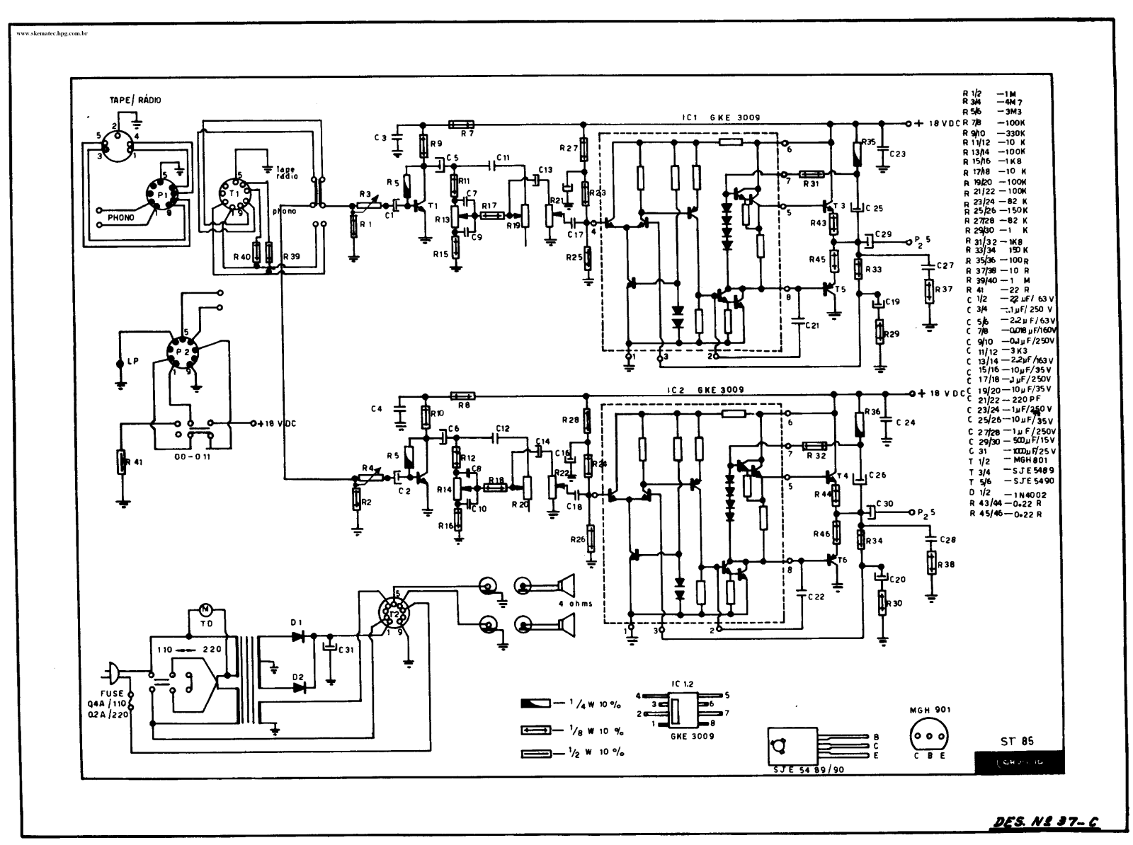 Grundig ST-85 Schematic