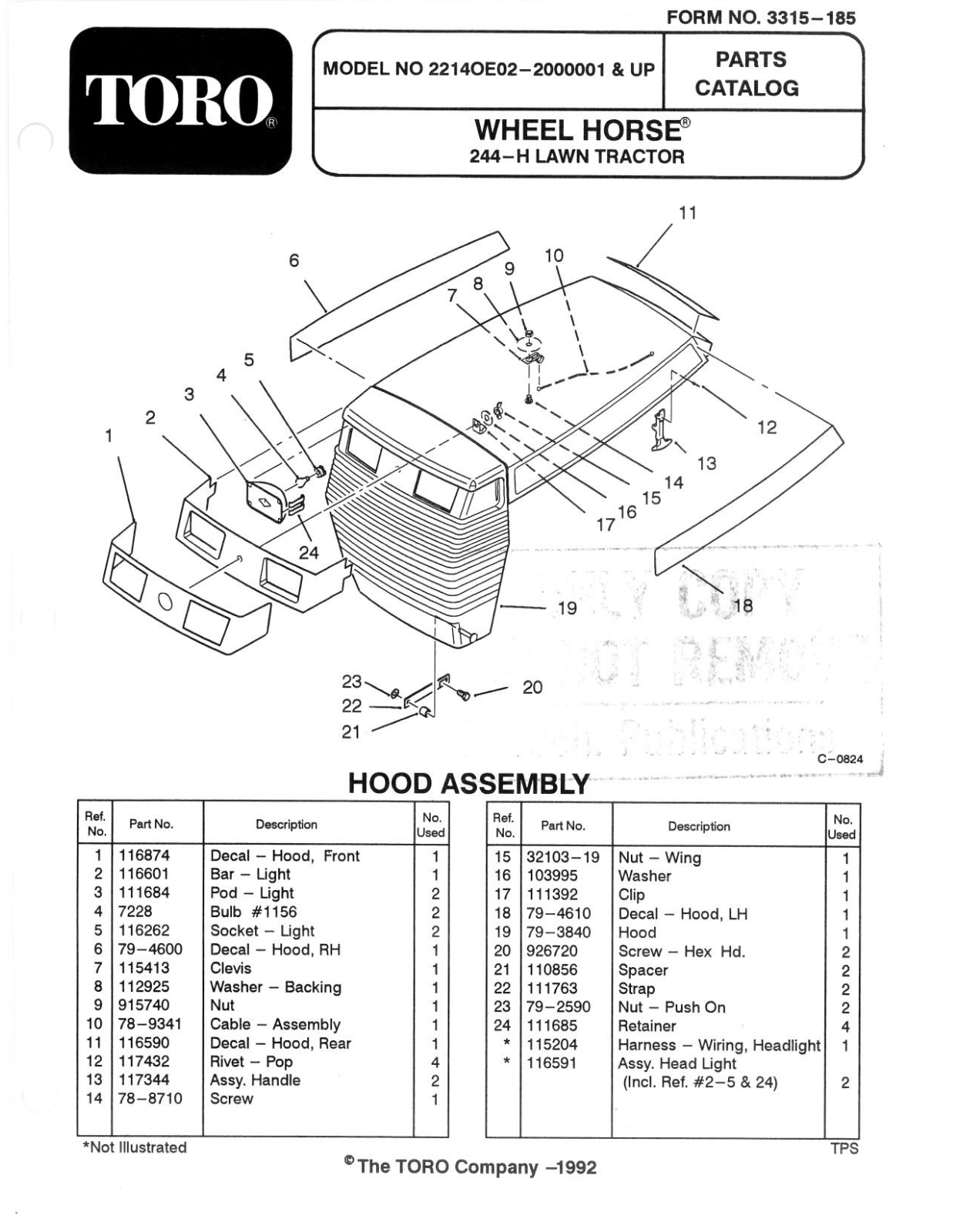 Toro 22-14OE02 Parts Catalogue