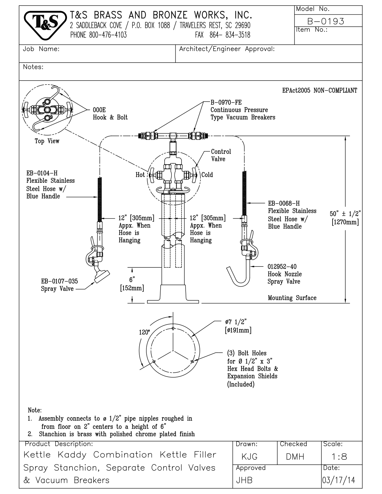 T&S Brass B-0193 User Manual