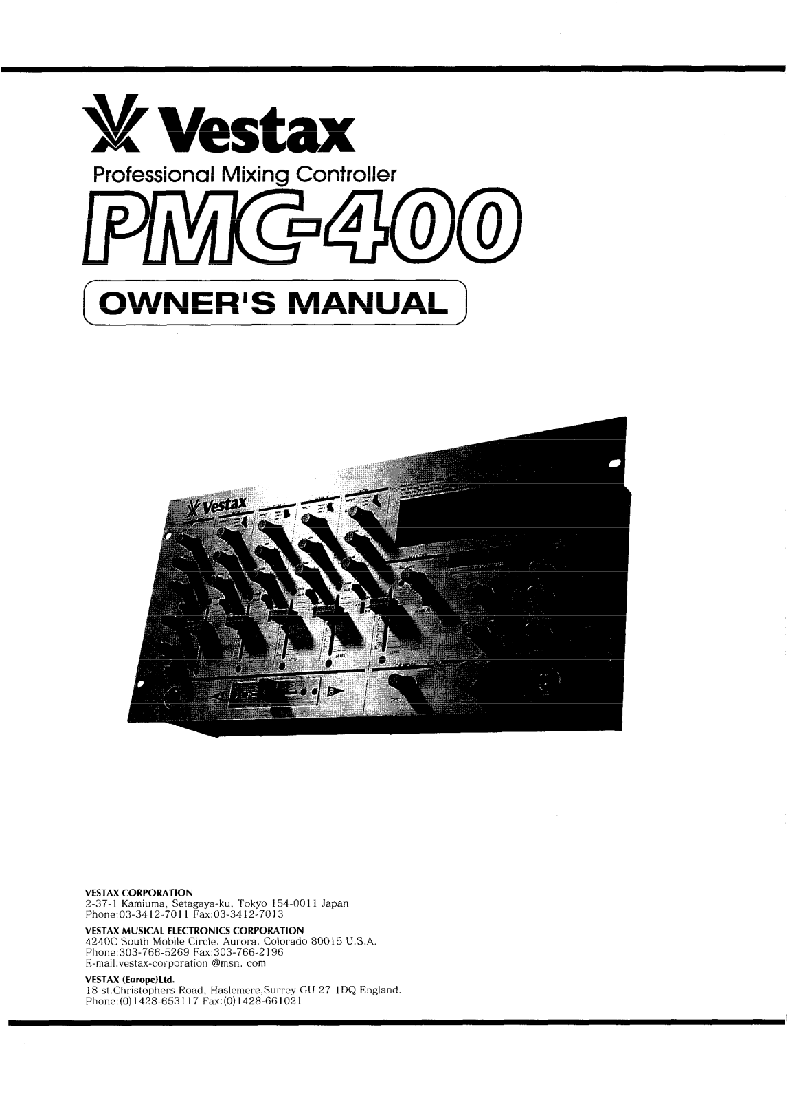 Vestax PMC-400 User Manual