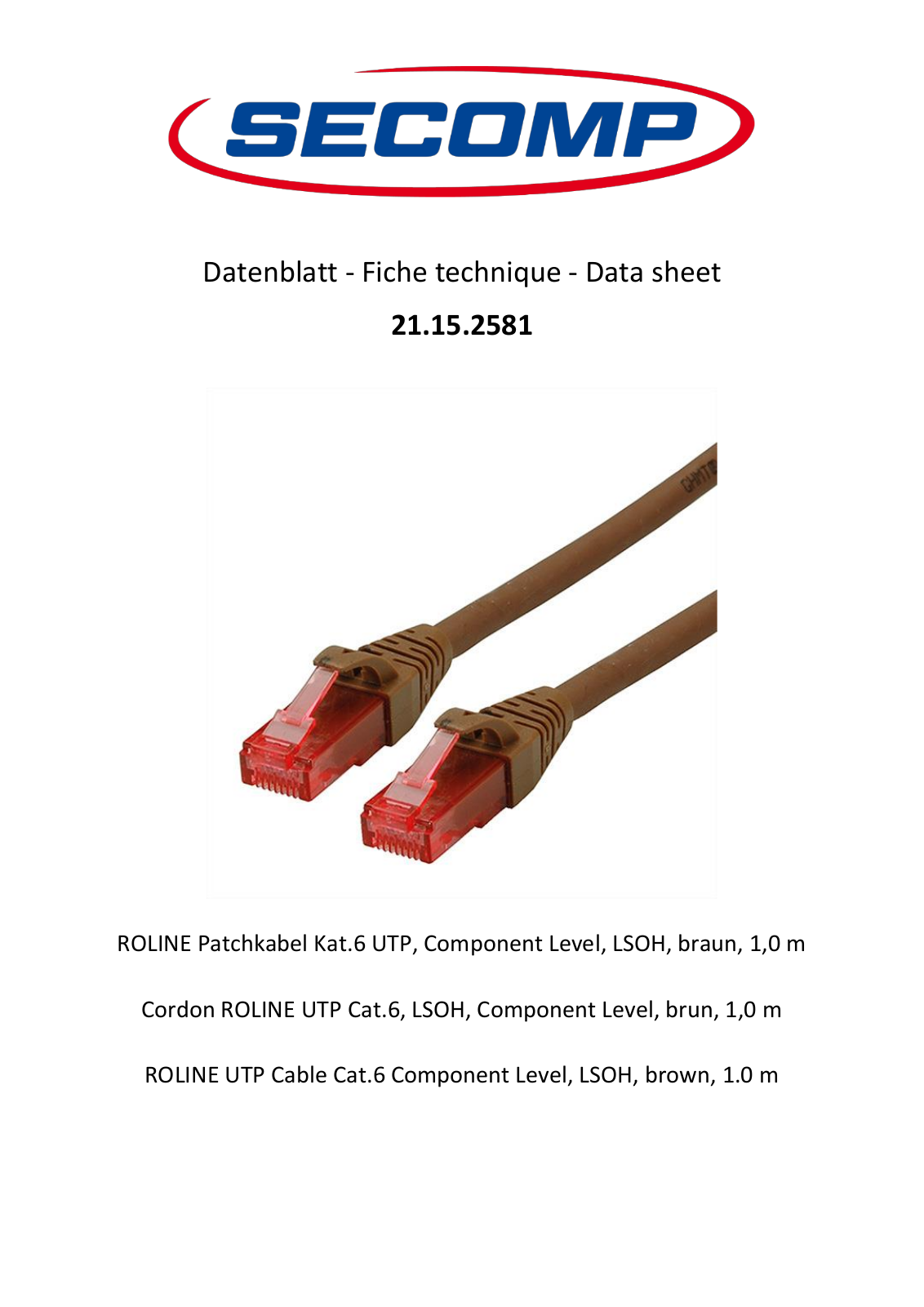 Roline 21.15.2581 User Manual