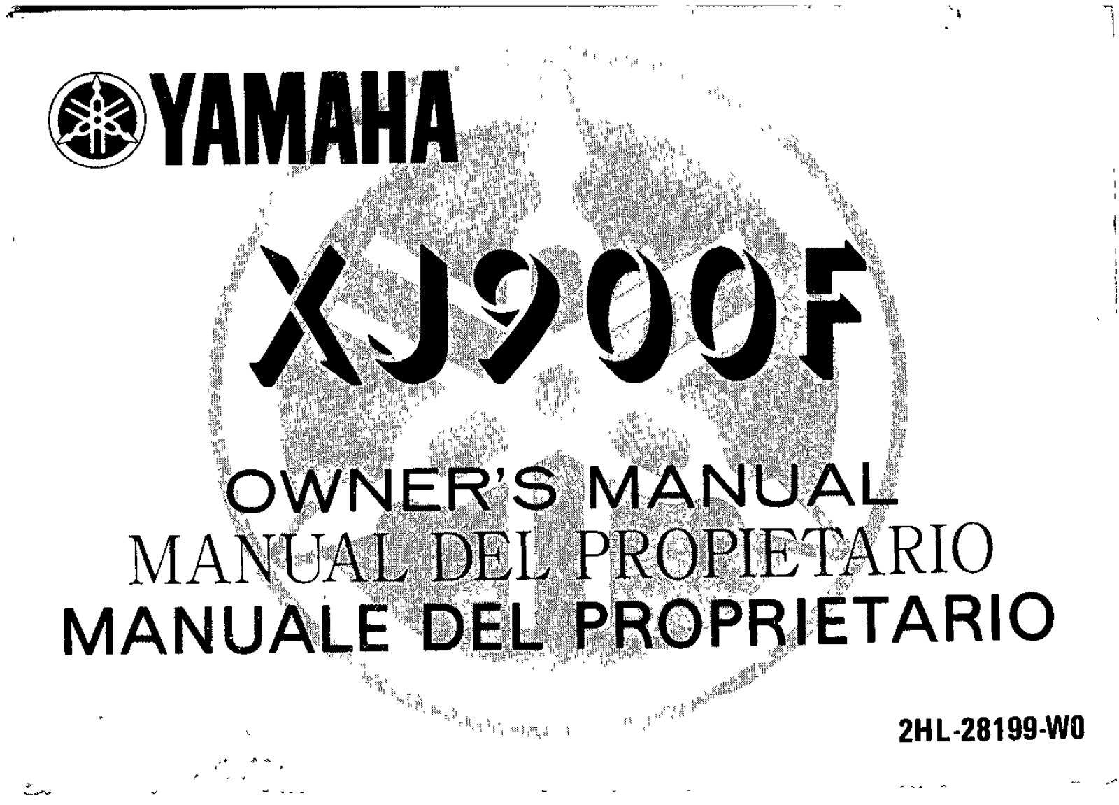 Yamaha XJ900 F 1987 Owner's manual