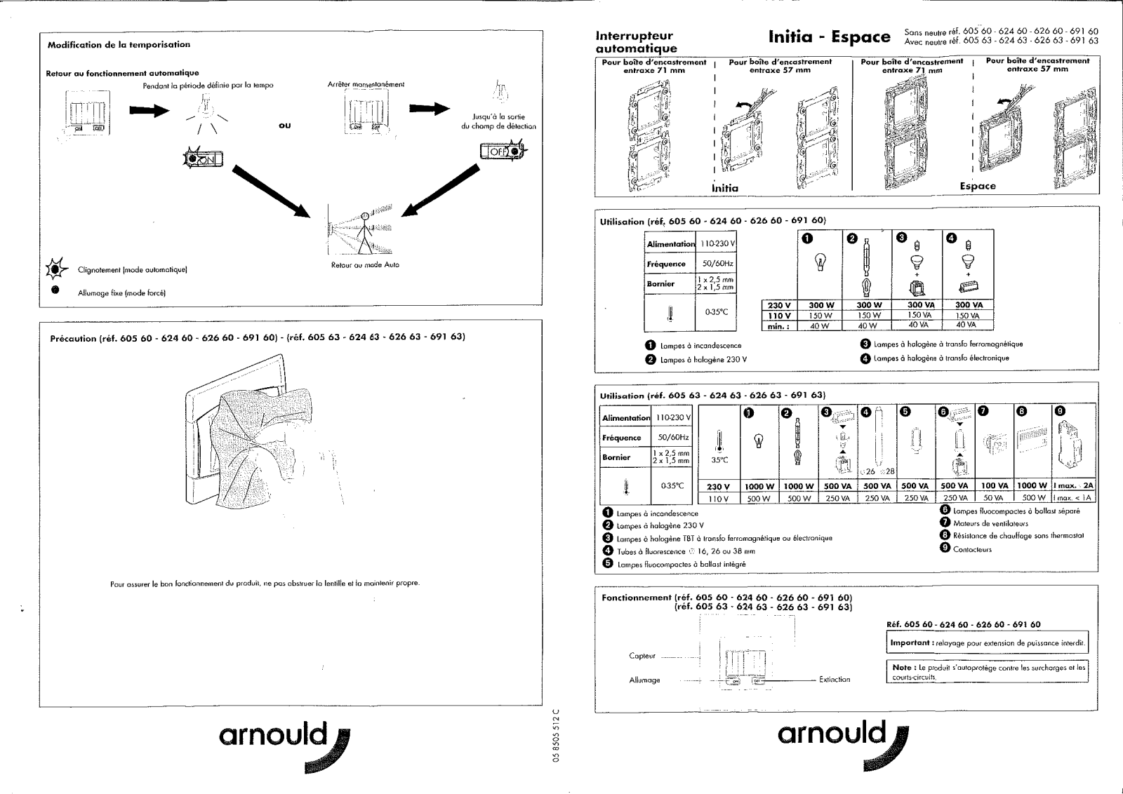 ARNOULD 605-63, 624-60, 624-63, 626-60, 691-63 User Manual