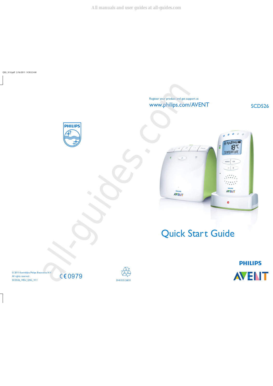 Philips AVENT SCD526 Quick Start Manual - ManualMachine.com