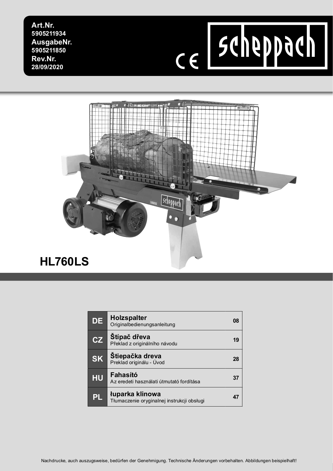 Scheppach HL 760 LS User Manual