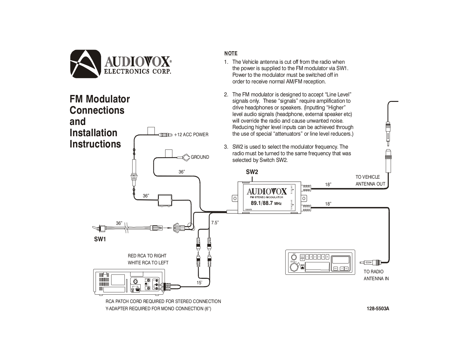 Audiovox 1285503 User Manual