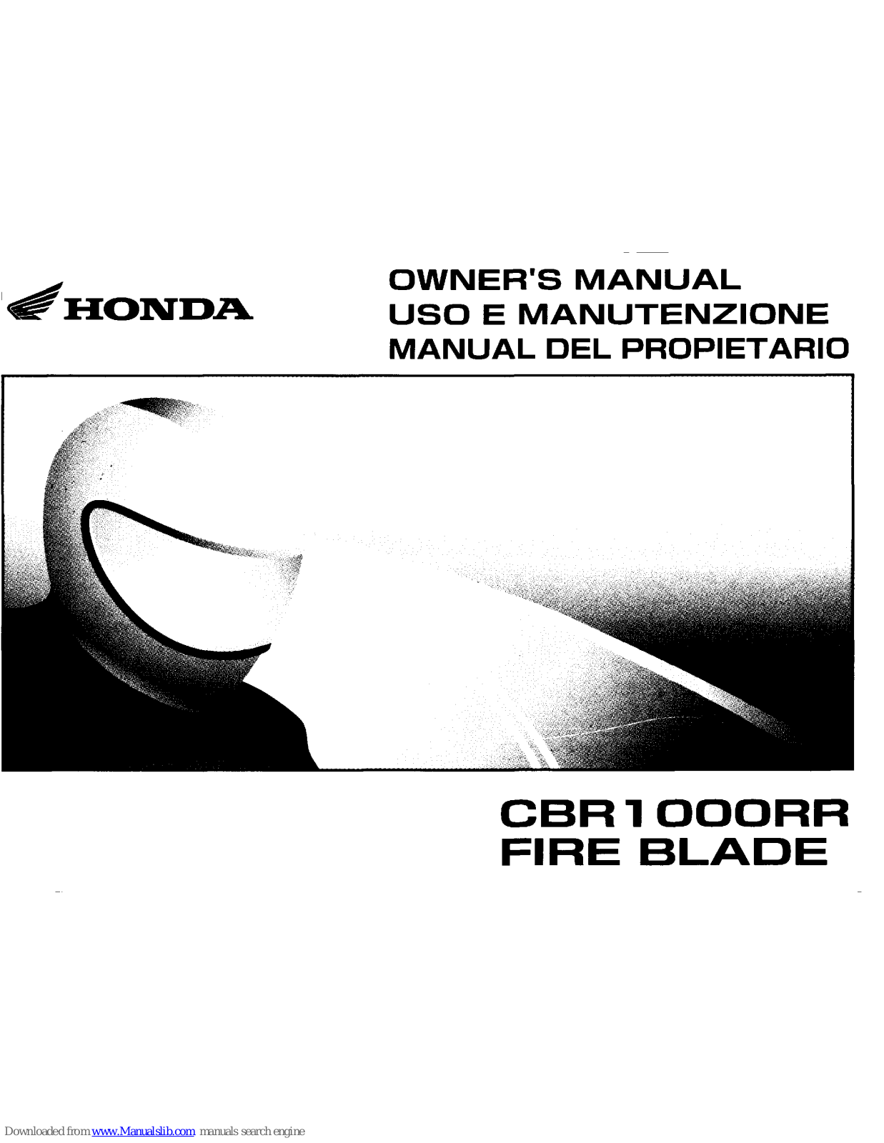 Honda CBR1000RR Fire Blade Owner's Manual