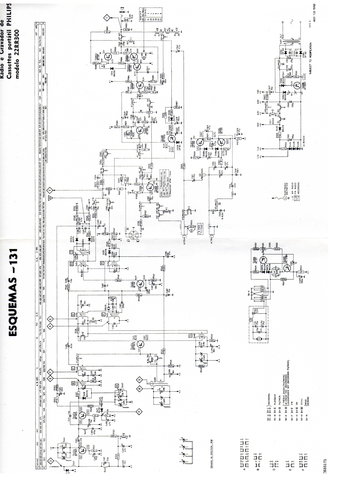 Philips 22RR300 Schematic