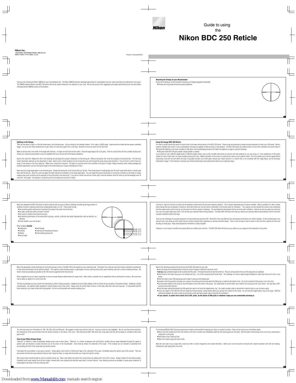 Nikon BDC 250, OMEGA BDC 250 User Manual