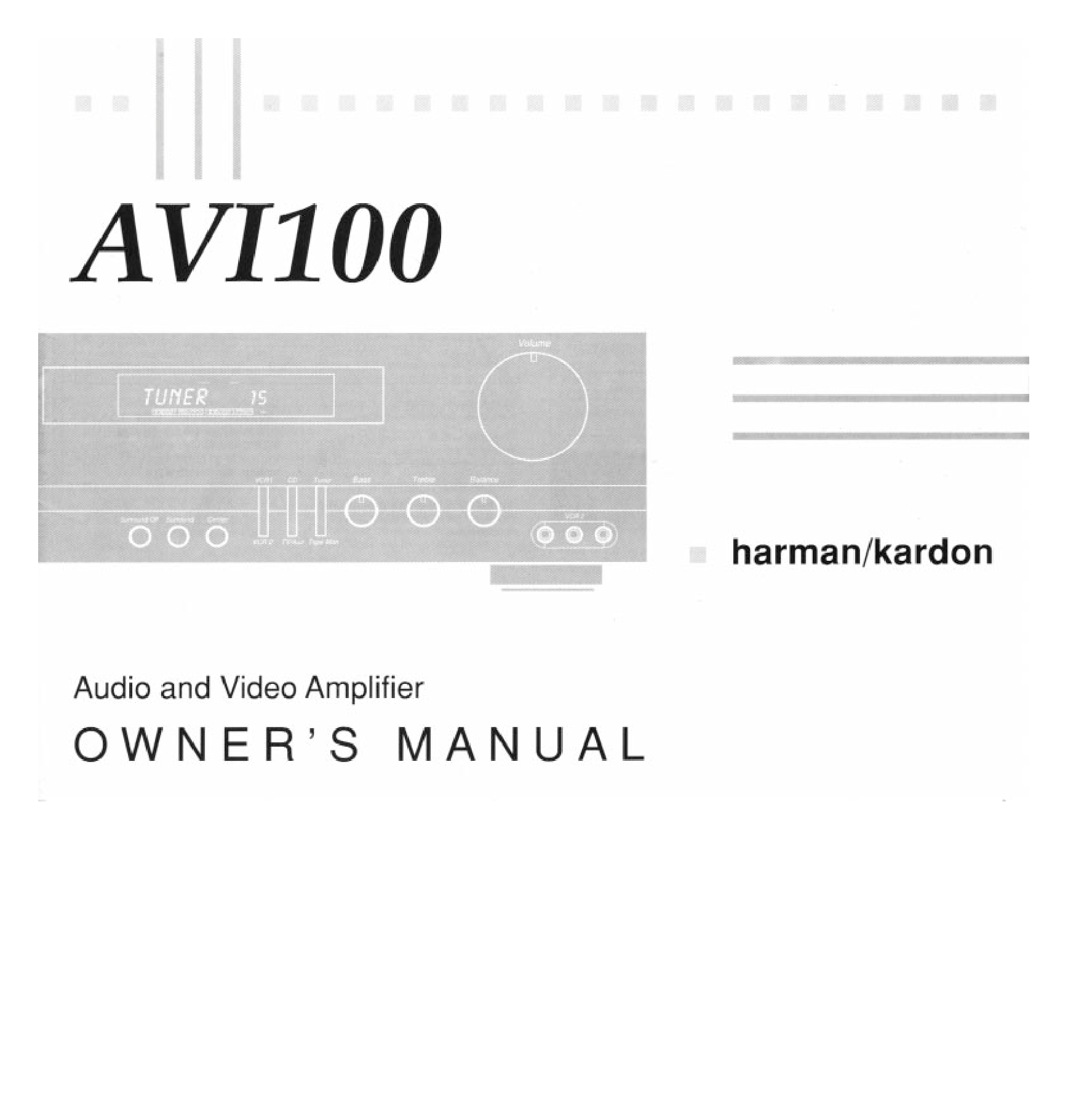 Harman-Kardon AVI100 User Manual