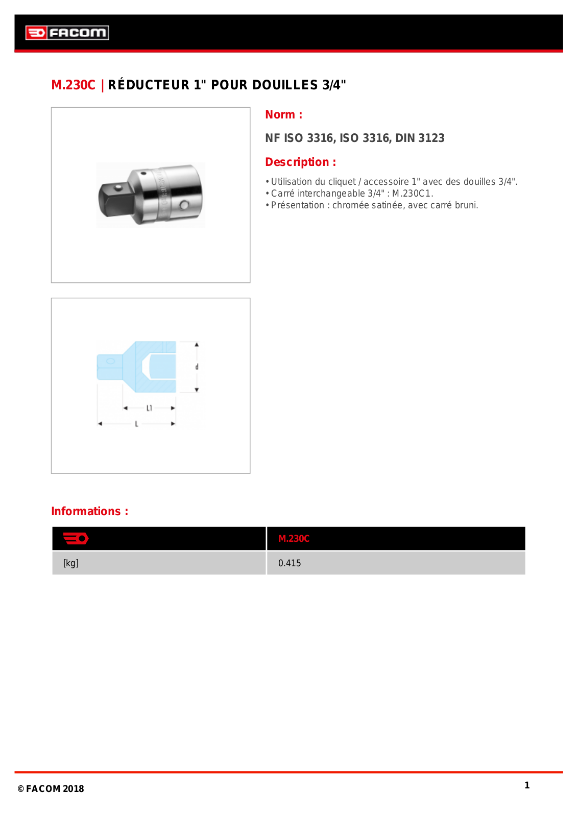 Facom M.230C Specification - ManualMachine.com